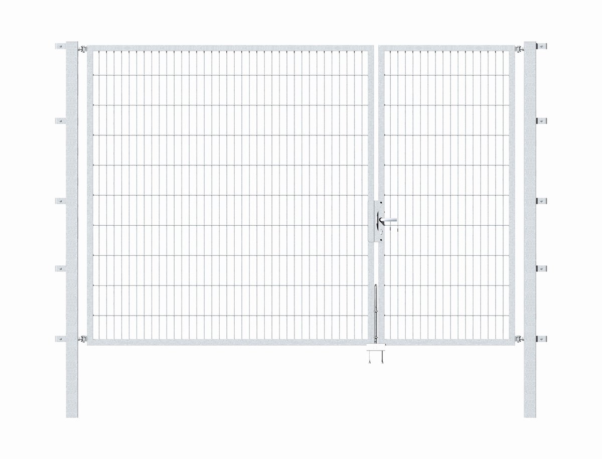 Alberts 646585 Dubbele poort Flexo met toebehoren, thermisch verzinkt, breedte 100 + 200 cm, hoogte 200 cm