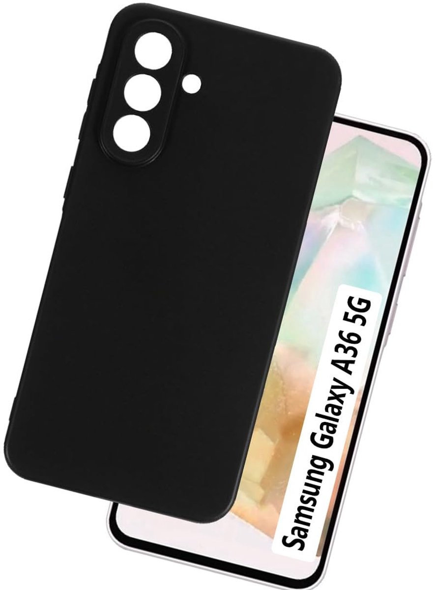 Flexibele achterkant Silicone hoesje Zwart Geschikt voor: Samsung Galaxy A36