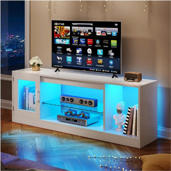FANTASK Televisiekast, 3-delig, vrij te combineren, televisietafel voor tv's tot 65 inch, tv-lowboard, multifunctioneel opbergrek