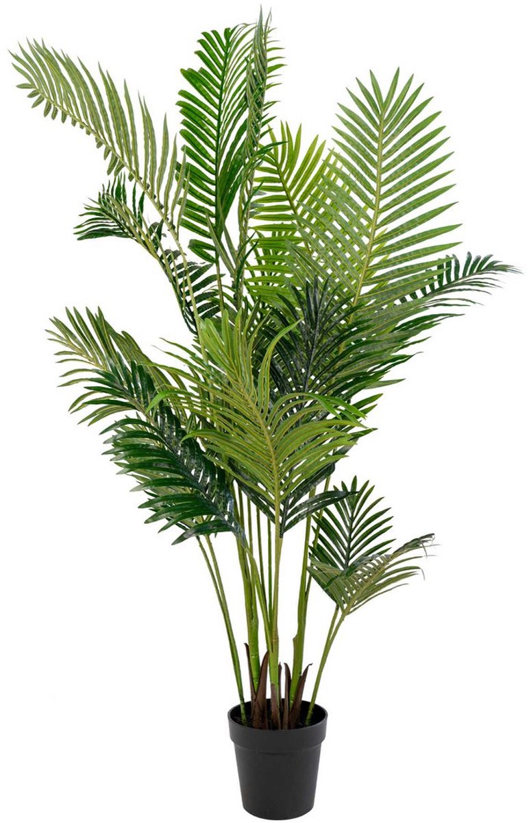 Kunstmatige areca palm - neppalmboom - decoratieve plant - laag onderhoud - 64 cm x 64 cm x 175 cm