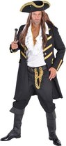 Magic By Freddy's - Piraat & Viking Kostuum - Lange Jas Zeerover Hoofdman Duinkerken Zwart - zwart - XXL - Carnavalskleding - Verkleedkleding