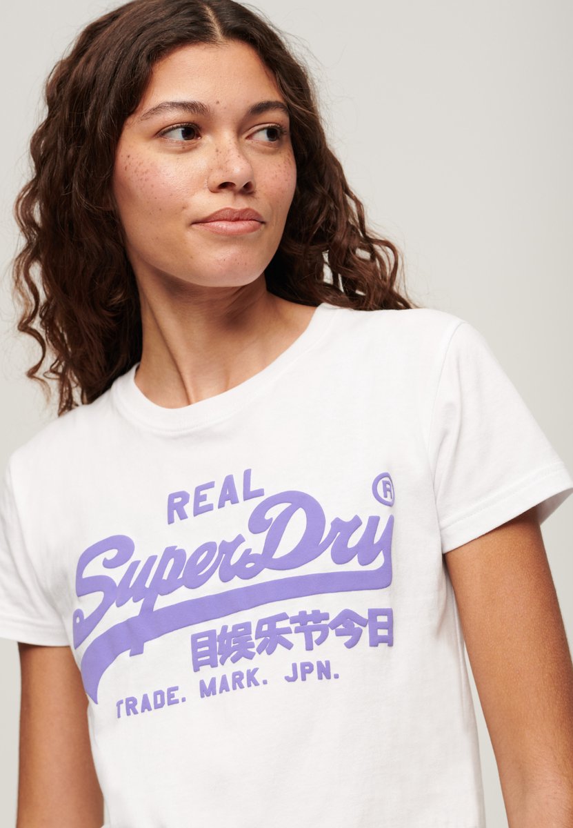 Superdry Slimfit T-shirt met neonprint Dames T-shirts Optic