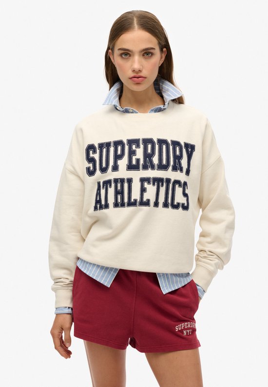 Pull ras du cou à appliqués ATH ESS RELAXED pour femme Superdry