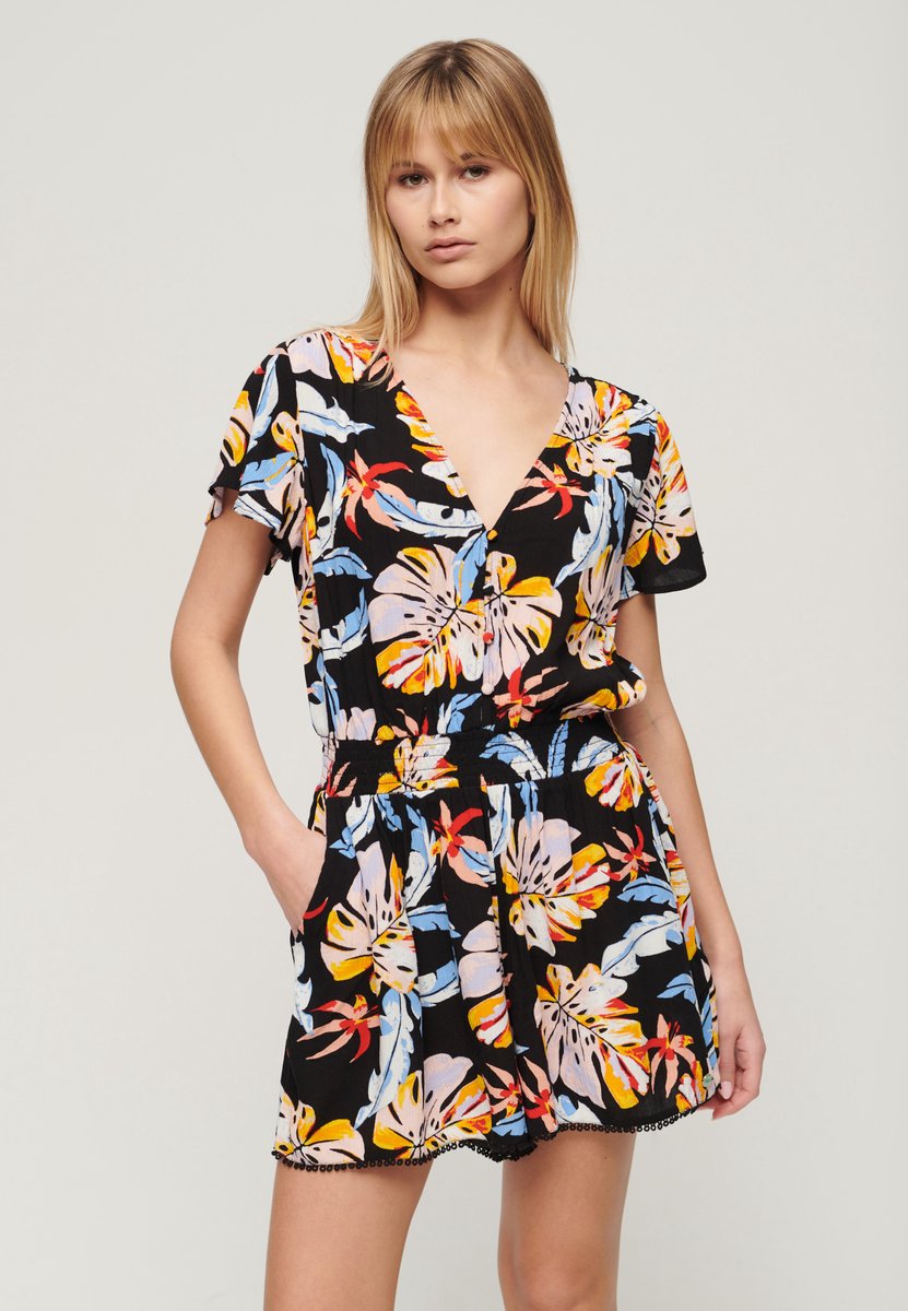 Superdry Beach playsuit met korte mouwen Dames Jurken Oranje