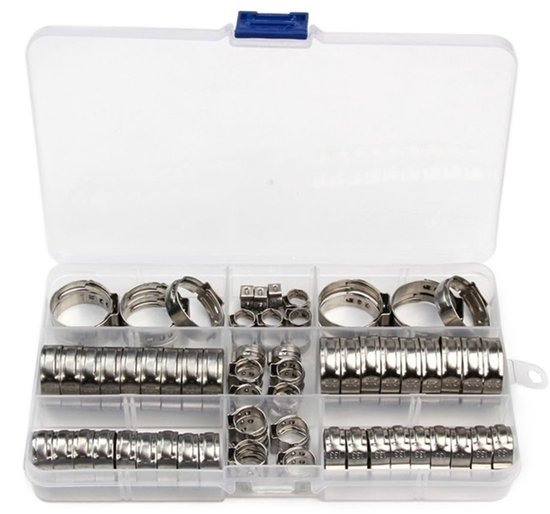 20 stks Slangklemmen Enkel Oor Traploos 5.8-23.5mm 304 Rvs Slangklemmen Cinch Klem Ringen voor Afdichting (Size : 7.8-9.5mm