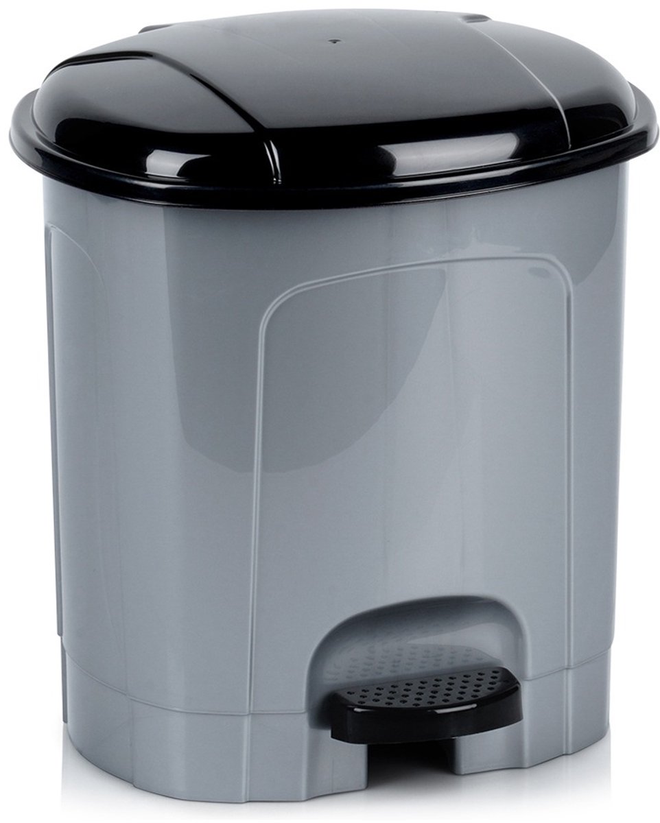 Prullenbak met Pedaal Plastic Grijs 5,5 l - Afvalmand - Afvalemmer