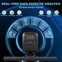 Real-time data analyse: Volledige lichaams-aerobics. Rug-, borst-, arm-, heup-, buik- en beenspieren. Toont RPM, tijd, telling, calorieën, afstand, scan en T-CNT.