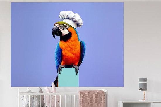 Muurstickers - Sticker Folie - Papegaai - Koksmuts - Vogel - Leuk - 160x120 cm - Plakfolie - Muurstickers Kinderkamer - Zelfklevend Behang XXL - Zelfklevend behangpapier - Stickerfolie