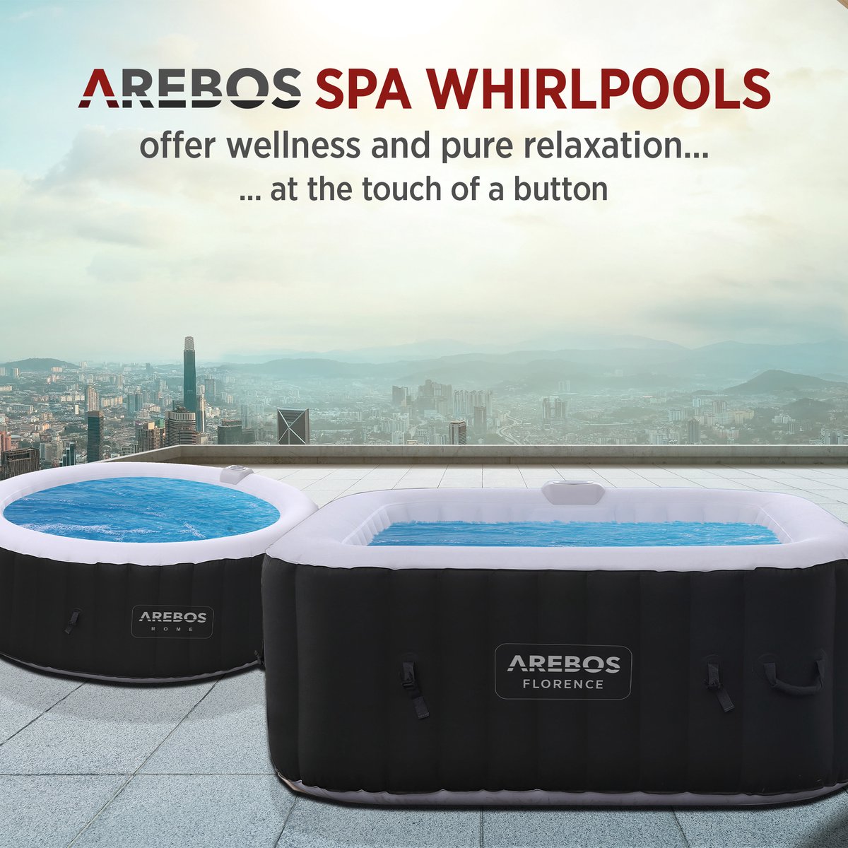 AREBOS Hottub voor Innen en Buiten - 4 Persoons - 130 - afbeelding 3