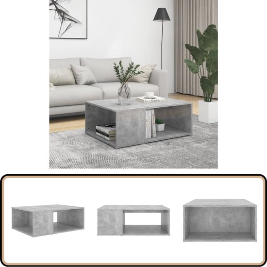 VidaXL Salontafel met Infinity LED 90x50x50 cm betongrijs