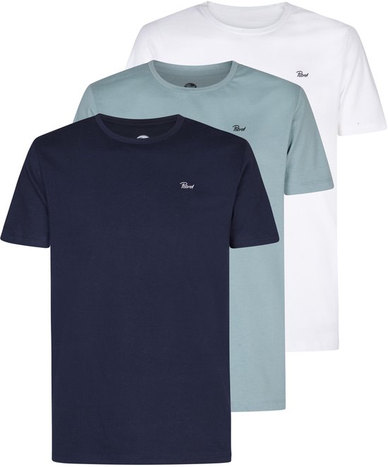 Petrol Industries Heren T-shirts 3-Pack - Ronde Hals - Korte Mouw - Katoen - Regular Fit - Multipack van 3 stuks - - Maat XXXL
