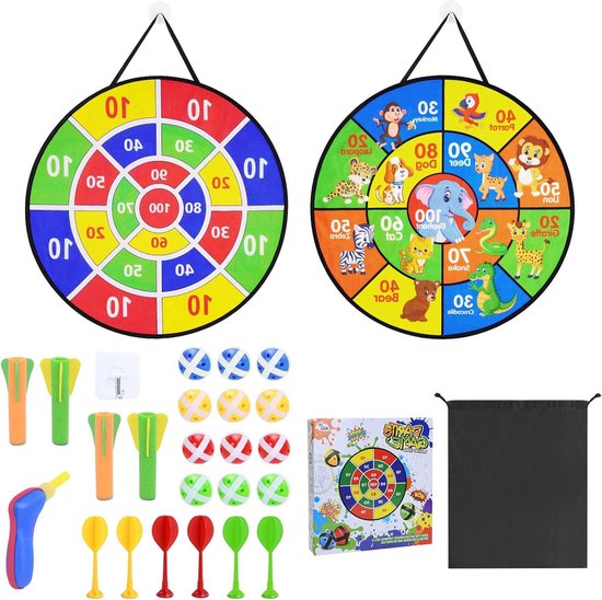 Dartbord 73 Cm Klittenbandsluiting Dartplank Voor Kinderen Met 12 Klevende Ballen Binnen En Buiten Hangende Dart Werpset
