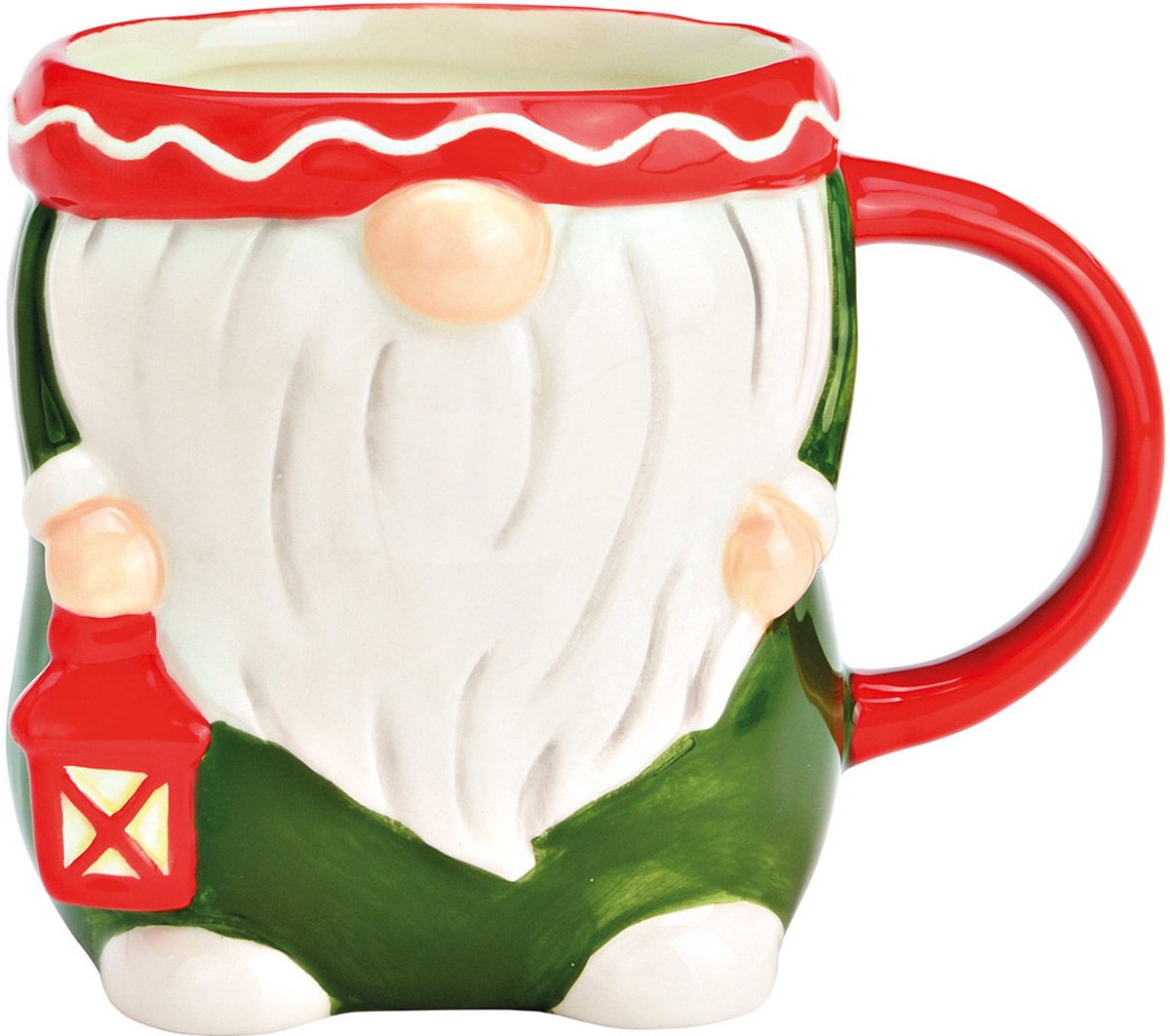 Kerstmok - 3D kabouter – keramiek 680 ml | Kerst cadeau