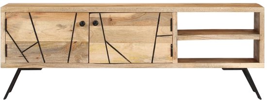 vidaXL Meuble TV 110x30x40 cm Bois de manguier massif - Meuble TV - Meubles TV - Meuble TV - Meuble TV