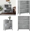 vidaXL Bibliothèque 69-5x32-5x90 cm Bois d'ingénierie Béton Gris - Bibliothèque - Bibliothèques - Étagère à Boeken - Armoire à étagères