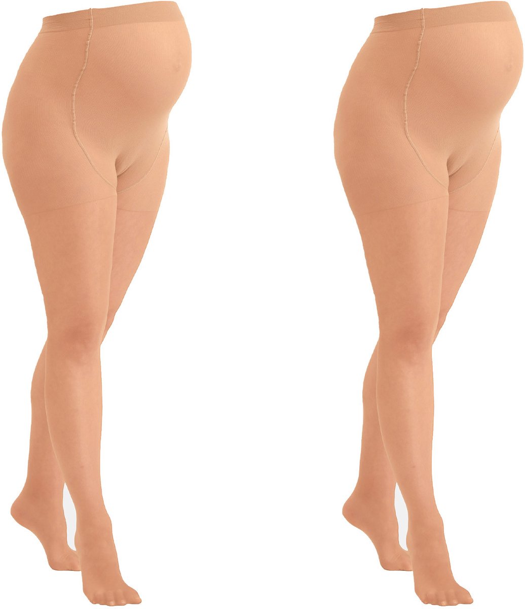 Mamsy 2-Pack Comfortabele Sheer Zwangerschapspanty 20den - Naturel