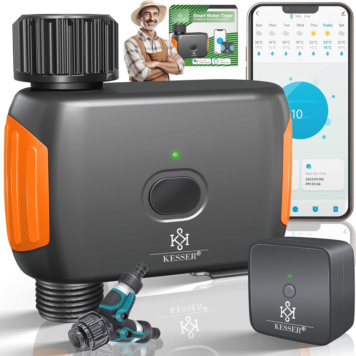 Irrigatiecomputer met Wifi voor Tuin en Balkon – Automatische Irrigatie met App en Spraakbediening, 20 Tijdschema's