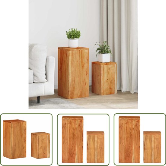 Mica Decorations Plantenstandaard - hout - 60 x 32 cm | Leen Bakker Mica Decorations Plantenstandaard - hout - 60 x 32 cm | Leen Bakker