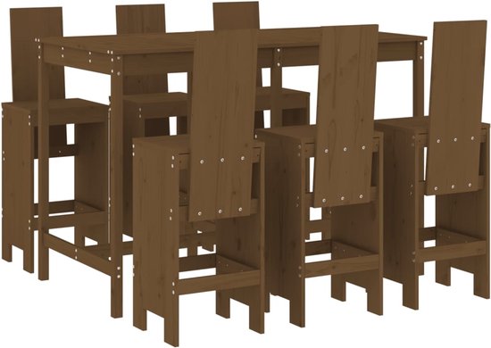 Ensemble de bar de jardin vidaXL - 7 pièces - Set de bar en pin Massief - Salle à manger extérieure - Ensemble de jardin - Bois - Pin