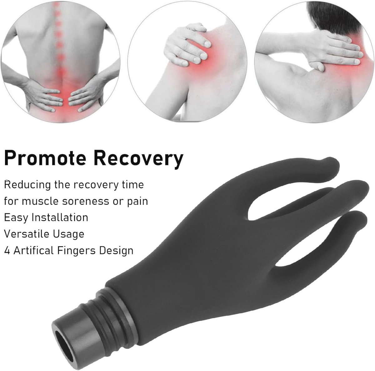 Fascia Massagekop voor Spierontspanning met Verwisselbaar Opzetstuk - afbeelding 3