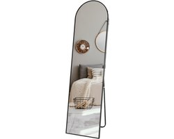 MISOU Passpiegel - Zwart - Staand - met Standaard - Lange Spiegel - 150cm - Woondecoratie Slaapkamer - Accessoires MISOU Passpiegel - Zwart - Staand - met Standaard - Lange Spiegel - 150cm - Woondecoratie Slaapkamer - Accessoires