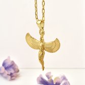 Egyptian God Isis ketting Gold Polished 26 inches