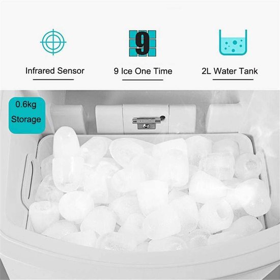 Máquina De Hielo Silonn Para Encimera, 9 Cubos, 6 Minutos, A | Cuotas