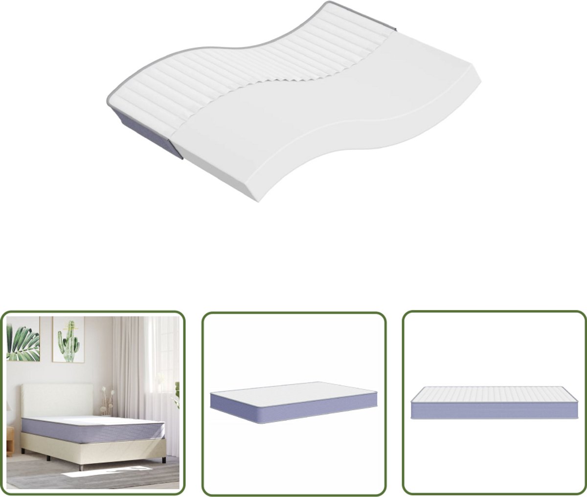 vidaXL Matras - Schuimmatras - Schuimmatras middelzacht 140x200 cm - Tweepersoonsbed - Boxspring - Slaapcomfort