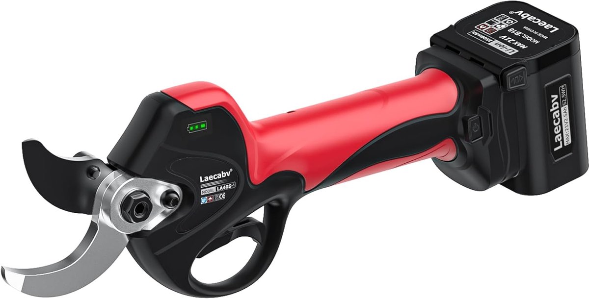 Professionele Elektrische Tuinschaar voor Tuintakken en Wijngaarden - 40 mm, 21 V, Met Lithium Accu