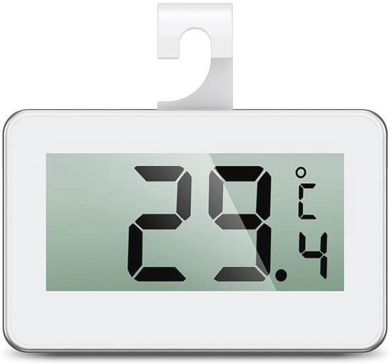 ORIA Koelkast Thermometer, 2-pcs Digitale Vriezer Thermometer, Waterdichte Koelkast Thermometer, Haak, Magnetische, Max/Min Functie, Voor Thuis, Bars, Cafés