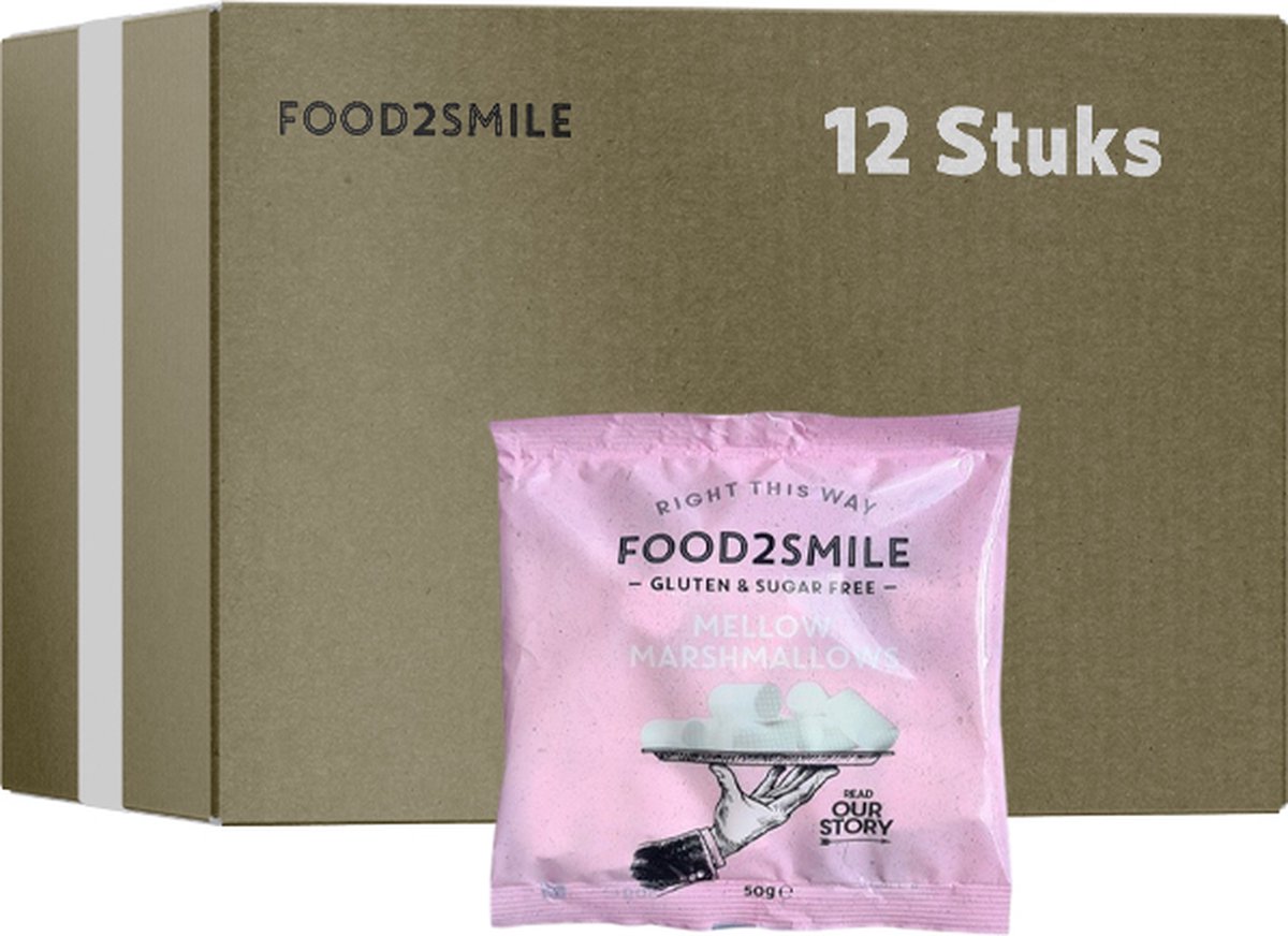 Food2Smile | Mellow Marshmallows | 12 stuks | 12 x 50 gram