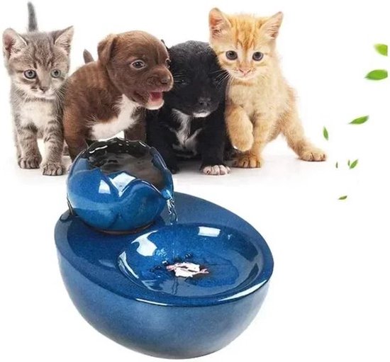 Aomig Waterfontein voor katten en honden, automatische waterdispenser, 2,2 liter, draadloos, zeer stil, gemakkelijk te reinigen