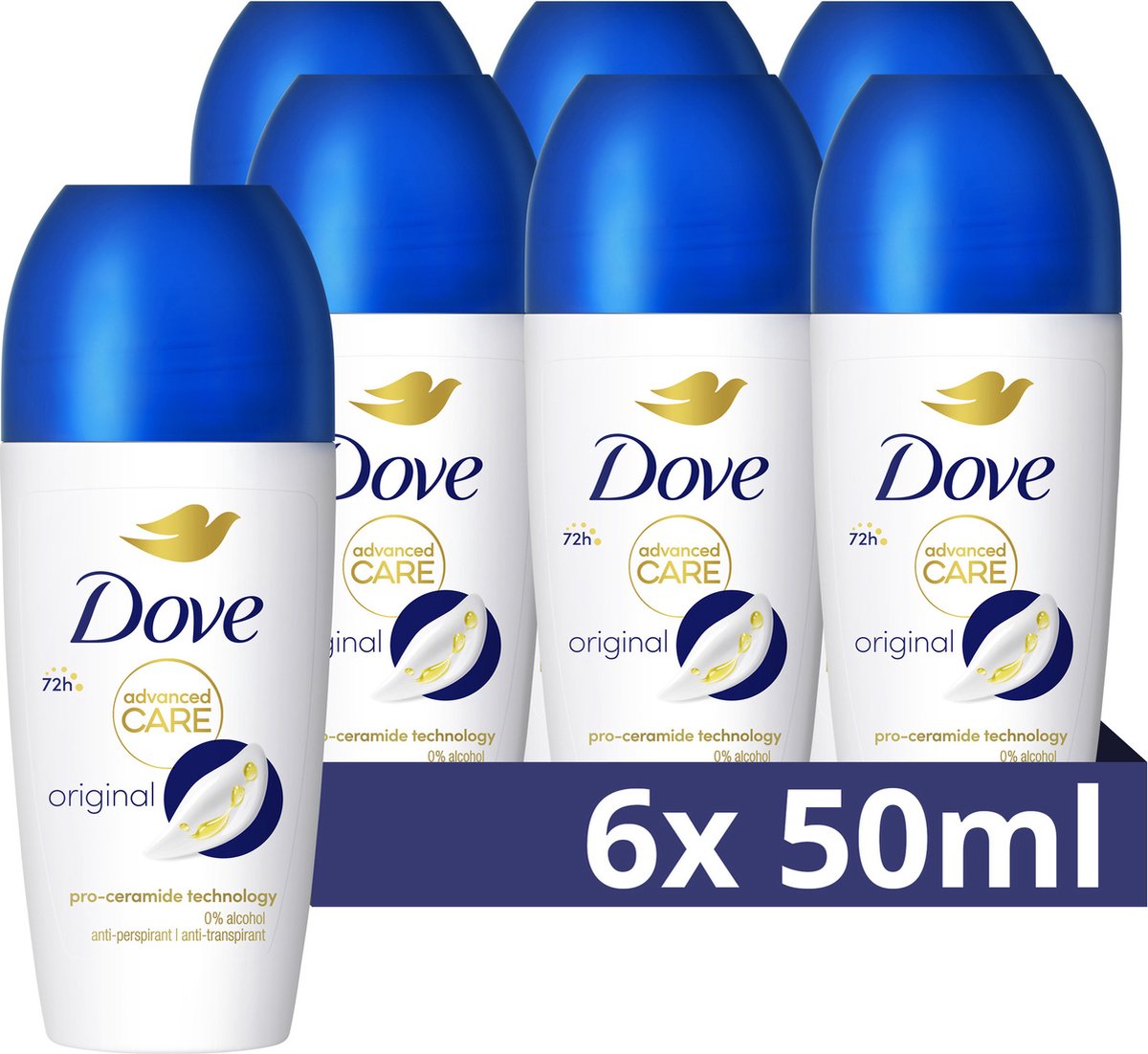 Goedkoopste Dove Advanced Care Anti-Transpirant Deodorant Roller - Original - 6 x 50 ml - Voordeelverpakking