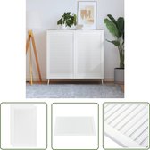 Porte d'armoire à persiennes The Living Store - 99,3 x 59,4 cm - Bois de pin Massief - Finition peinture Witte - Set de 2