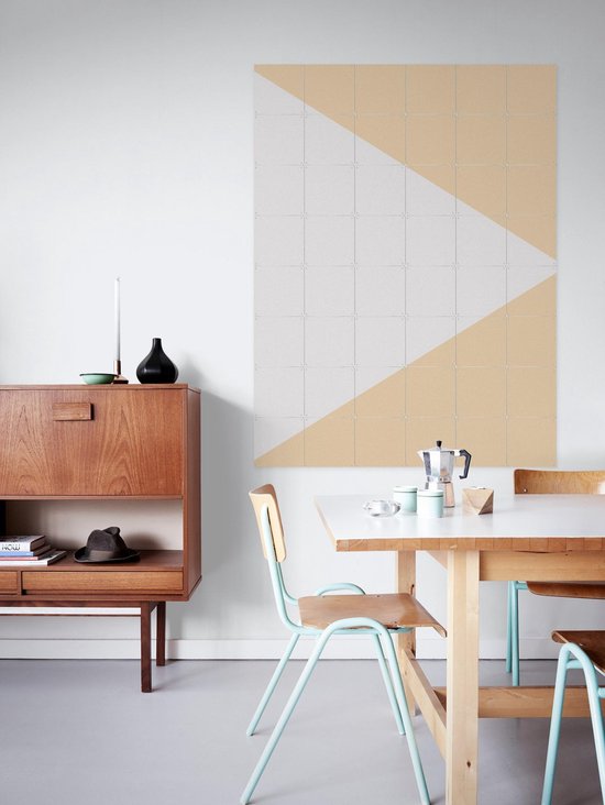 IXXI Color blocking - Gris Beige, Allon Dery - 80 x 100 cm - Support d'accrochage gratuit - Grande Décoration murale et posters - Graphisme, Abstrait,