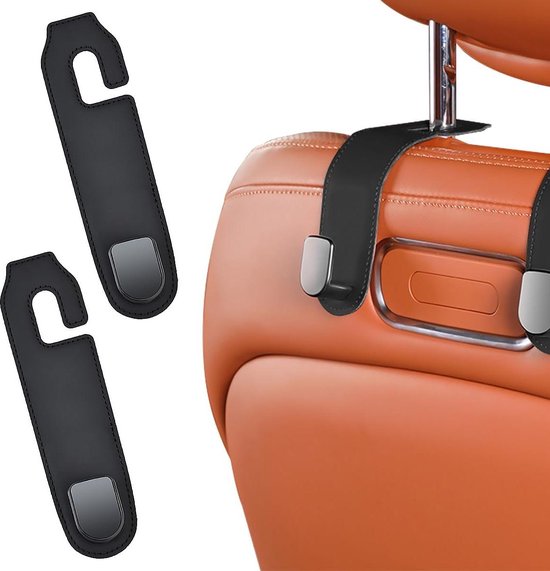 URAQT 2 stuks autohaken voor hoofdsteun, lederen autostoel