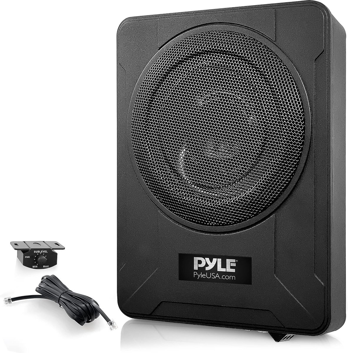 Pyle Subwoofersysteem - Compacte Actieve Onderzit- Auto Subwoofer 600 Watt- Ingebouwde Versterker