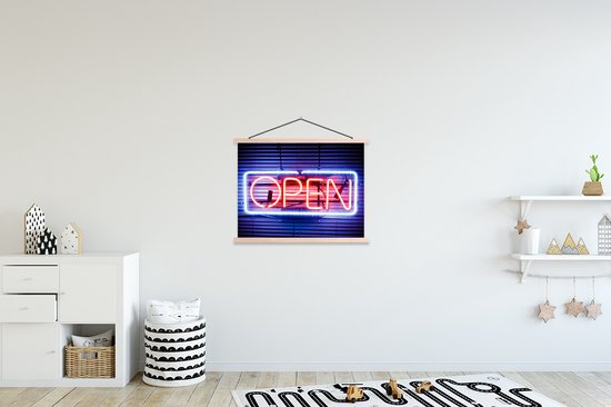 enseigne colorée et lumineuse avec le texte commission scolaire ouverte lattes plates vierges 60x45 cm - Tirage photo sur affiche textielposter (décoration murale salon / chambre)