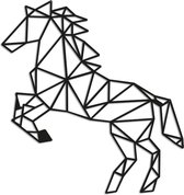 Metalen wanddecoratie Horse *OP=OP - Kleur: Zwart | x 50 cm