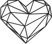 Metalen wanddecoratie Heart - Kleur: Zwart | x 58.4 cm