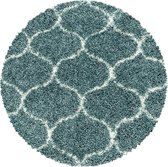 Rond berber vloerkleed - Agadir Circle Blauw Creme Ø 200cm