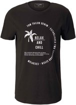Tom Tailor Denim Korte mouw T-shirt - 1025891 Zwart (Maat: M)