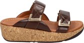 FitFlop  Vrouwen Leren    Slippers /   - Remi Slides - Bruin - Maat 36