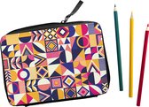 Teken Etui met inhoud 32-delig Modern Abstract Paars (liggend)
