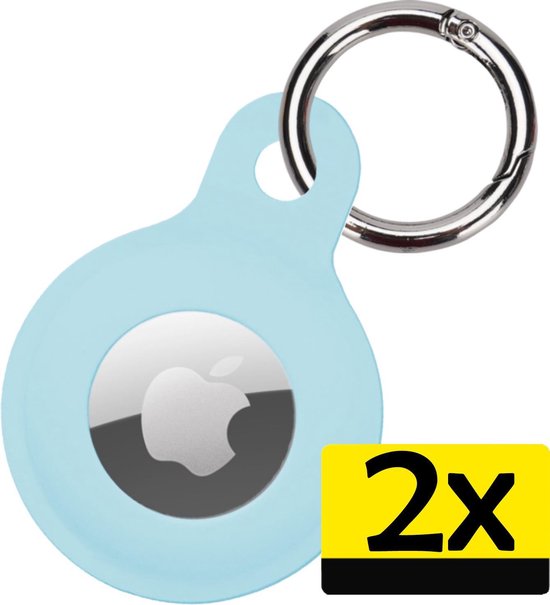 Airtag Keychain Case - Airtag Case Hanger Siliconen Case - Airtag Keychain Blauw Clair - 2 Pièces