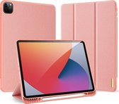 Apple iPad Pro 12.9 (2021) Hoes - Dux Ducis - Domo Serie - Kunstlederen Bookcase - Roze - Hoes Geschikt Voor Apple iPad Pro 12.9 (2021)