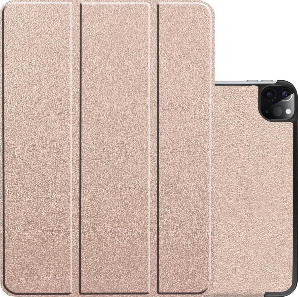 Hoes - Geschikt voor Apple iPad Pro (2021) - 11 inch - 3e generatie - Dun & Stevig - Trifold Bookcase - Hard Cover - Hardcover Book Case - Tablet Hoesje - Goud