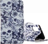 Voor Galaxy S20 + 3D-patroon Magnetische zuiging Horizontale lederen flip-hoes met houder & kaartsleuven & portemonnee & fotohouder (schedelbloem)