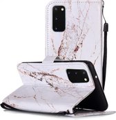 Voor Galaxy A71 Geschilderd Patroon Horizontale Flip Leren Case met Houder & Kaartsleuven & Portemonnee (Wit Gebroken Steen)