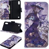 3D Gekleurde Tekening Patroon Horizontale Leren Flip Case voor Samsung Galaxy A10, met Houder & Kaartsleuven & Portemonnee (Pauw)